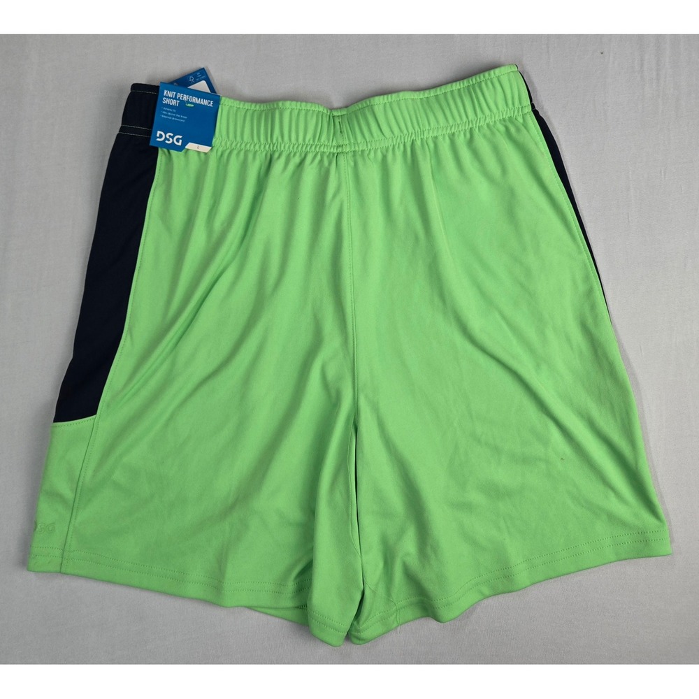 DSG Boys Knit Performance Shorts Hyper Lime Navy Blue Size L 14-16 CKP10918VN - Picture 2 of 4